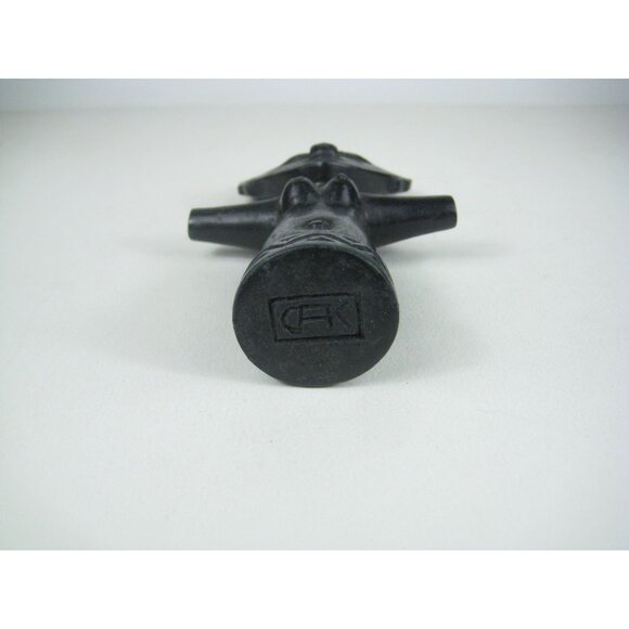 African Female Figurine Fertility Doll Sculpture Handcrafted Black Wood - Picture 3 of 8